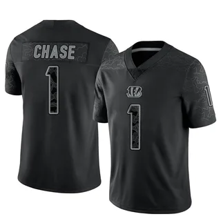 Ja'Marr Chase Cincinnati Bengals Men's Limited Reflective Nike Jersey - Black